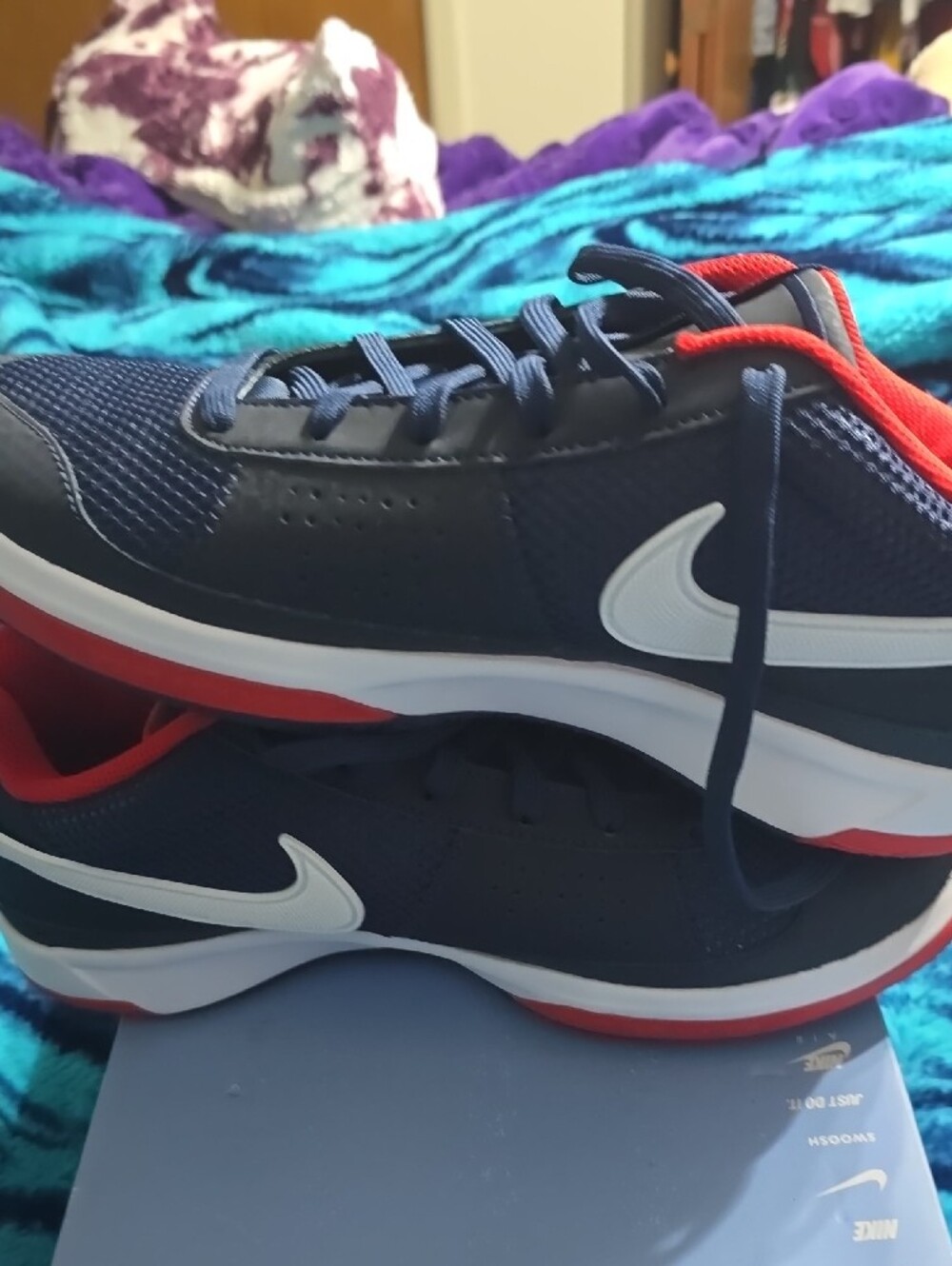 Nike Navy, Red & White Mens Athletic Sneakers - Picture 4 of 5